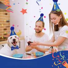 1 Set Pet Birthday Party Decorations, Including Pet Bandana, Birthday Hat, Banners, And Bow Tie For Male & Female Pets, Pet Birthday Celebration & Decoration
