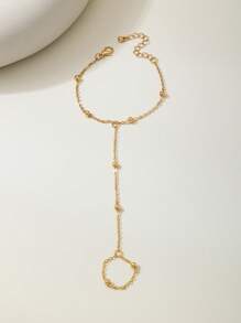 女款手指链 新款时尚球形手指链 多功能日常礼物（指扣、豆链、豆子数量和位置随机） 手指扣 链豆随机发货