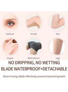 1 件 ABS 便携式电动修眉器电动便携式修眉刀，无痛白色修眉器，女士修眉笔自动眉刀，女士面部脱毛工具 - 黑色 - 查看 10