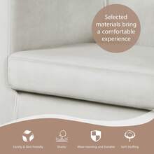 Velvet Accent Chair, Modern And Comfortable Armchairs, Upholstered Barrel Sofa Chair For Living Room Bedroom Waiting Room, Beige, 2pcs