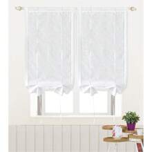 Semi-Transparent Curtains With Wave Pattern (2 Pieces), In 65x150 Cm And 65x240 Cm, Ideal For Bedrooms, Living Rooms, Children's Rooms And Balconies. - trắng - Xem 1