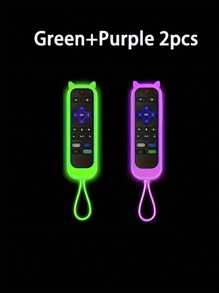 TV Remote Control Cover For Roku TV Remote/Roku Simple Remote/Roku Voice Remote (Not With Headphone Jack) For Office, Voice Remote Control Battery Cover, Glow-In-The-Dark Universal Silicone Case, Never Lose Battery Cover, Wide Compatibility, In Various Colors, Cover Can Glow In The Dark. Full Protection, Seamless - Multicolor - View 13