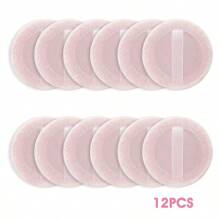 12 Pcs Loose Powder Puff Pink Cotton Pads Face Body Makeup Velour With Ribbon Applicators Setting Round Make Up Eyeshadow Concealer Cosmetics Sponge - Multicolor - View 15