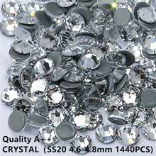 288/1440 Pcs DMC Crystal Hot Fix Rhinestone, Clear White Diamond Crystal Quality A/A++ Ss6/10/16/20/30/34, Flat Back Glass Rhinestone, Wholesale Flat Back Hot Fix Rhinestones For Crafts, Jewelry, Apparel, Garment, Shoe, Bag, DIY Decorations