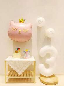 Decoração de Aniversário Conjunto para Fotografia: Coroa, Balão de Gato, Decoração de Festa, Balão de Gato, Coroa de Gato Preto, Balão de Folha, Decoração de Balão para Feriado e Jardim