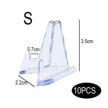Soporte de exhibición de acrílico, soporte triangular transparente para monedas conmemorativas, marco de fotos pequeño, soporte para tarjetas, soporte para teléfono, decoración del hogar - 10 piezas S - Ver 2