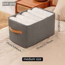 1 pièce Boîte de rangement élégante - Légère, portable et spacieuse. Organisateur de garde-robe avec poignées pour un transport et un rangement faciles - Parfait pour le placard, la chambre à coucher et l'organisation de la maison