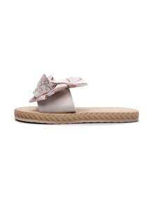 Women's Fashion Bowknot Soft Bottom Flat Sandals, Suitable For School, Vacation, Party - Beige - View 3