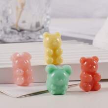 1pc 45-Cavity Resin Silicone Teddy Bear Shaped Mold, Heat Resistant For DIY Resin Pendant Earrings, Keychain, Necklace, Cartoon Crafts - White - View 10