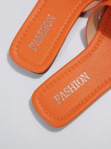 Women Snake Embossed Flat Sandals, Minimalist Style Summer Leather Flat Sandals