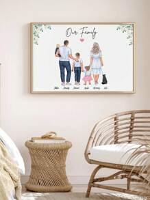 1 pieza Impresión personalizada con diseño de familia Impresión de arte de familia personalizada Regalo personalizado para la familia Nuestra impresión de familia Regalos personalizados para la familia Cumpleaños Graduación