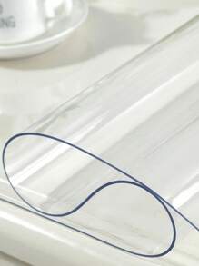 1pc Durable PVC Transparent Tablecloth - 0.5mm Thick, & Scratch-Resistant, Perfect For Home & Hotel Dining Tables - Clear - View 2