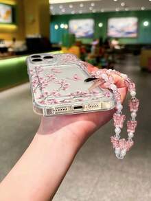 蝴蝶梅花彩绘透明四角卡夹，四角防摔设计的多功能卡包，加厚保护手机壳适用于iPhone16、Redmi、iPhone15 PRO MAX、iPhone16/iPhone16pro/iPhone16promax/iPhone16plus/iPhone15 XR - 彩色 - 查看 4