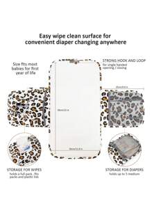 1pc Portable Baby Diaper Changing Pad, Multi-Functional Wet Wipe Pouch, Diaper Bag Accessory, Essential For Newborn Babies - Leopard - View 9