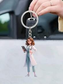 Nurse Doctor Keychain, Nurse Pattern Pendant, Bag Ornament, Acrylic Flat Keychain, Creative Accessory Accessories, Pendant Accessories That Can Be Hung On Backpacks, Phone Cases, Keychains, Car Decoration Pendant, Suitable For Both Boys And Girls, Suitable For Nurses, Doctors, Medical Workers, Gifts, Nurse's Day Gifts, The Best Gift For Medical Staff