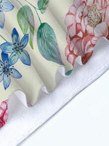 1pc Prachtige Bloemen Stranddeken, Extra Zachte Microvezel Extra Grote Strandhanddoek, Zeer Absorberende Badhanddoek, Geschikt Voor Reizen, Zwembad, Duiken, Surfen, Yoga, Kamperen, Verschillende Maten, Strandaccessoires Zomer, Vakantie