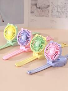 AOYI 带腕带的迷你电池风扇，小型便携式个人风扇，适合海滩配件，手表形旅行风扇，适合儿童男孩女孩室内室外，不含电池 - 彩色 - 查看 4