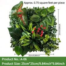 CTSZOOM Disponible en 23 estilos, paneles de pared de césped artificial, múltiples estilos con césped, follaje floral artificial, césped artificial, alfombras de césped artificial, decoración de pared exterior, decoración de boda, decoración navideña, follaje artificial, césped artificial, 100 bridas, pared de plantas, decoración de pared verde de 10x10 pulgadas