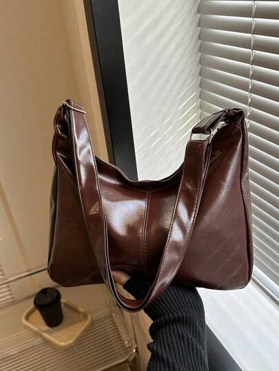 New Textured Tote Bag Fashion Leisure Commuter Crossbody Bag Soft Pittote Bag Women's Large Capacity All Match High-Grade Texture Niche Commuter Bag