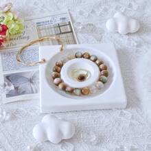 1 件珠宝戒指、手链、耳环展示托盘、多个 INS 风格石膏珠宝支架托盘、高端白色珠宝架，用于珠宝展示、家庭组织、摄影道具、节日礼物、情人节、母亲节旅行收纳整理器