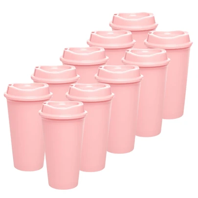 Paquete 10 Vasos Reusables Cafeteros Tipo Star 16 Oz Bebida Caliente