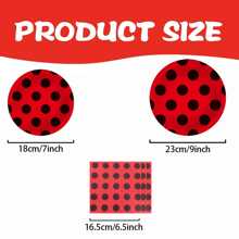 Zestaw 10/20 sztuk artykułów imprezowych z motywem biedronki, w tym 7"/9" czerwone z czarnymi kropkami papierowe talerze, serwetki, kubki z biedronką, odpowiednie na przyjęcia urodzinowe, spotkania rodzinne, pikniki, Boże Narodzenie, obchody Nowego Roku