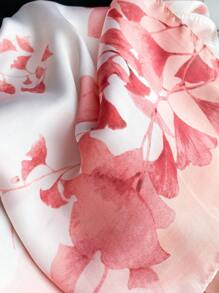 1pc Elegant Simple Ginkgo Leaf Pattern Printed 90cm Bandana Scarf For Women, Suitable For Casual & Fashionable Outdoor Use As Scarf, Headband, Headwrap, Windproof & Sun Protection Shawl, Great For Styling - Pink - View 4