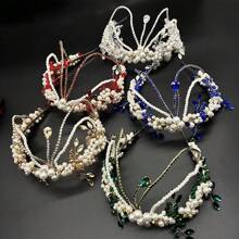 1 chiếc vương miện cô dâu thời trang trang trí bằng pha lê - Nhiều màu - Xem 12