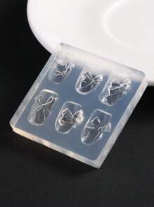 1 Stück 3D Schleifen-Nagel-Schnitzform, Relief Schleifenmuster Design Vorlage, DIY Nail Art Ausformungswerkzeug, Nagelzubehör, Nagelwerkzeuge, Nail Art Werkzeuge, Schulanfang, Nägel, Nagelwerkzeuge für Aufklebe-Nägel