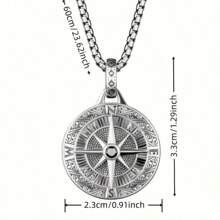 1 pièce Collier pendentif boussole vintage personnalisé pour homme