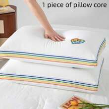 1pc Rainbow Striped Pillow, Ultra Soft & Comfortable, Sleep Enhancing & Neck Support, Bedding, Fluffy, Elastic, Breathable, Washable, Suitable For Room, Bedroom, Hotel, Sofa Napping