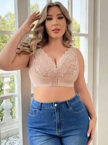 Plus Size Comfortabele Draadloze Voorsluiting BH