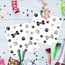 Dog Paw Party Tableware Sets Dog Puppy Supplies Including Plates Cups Napkins For Birthday Puppy Theme Party Decorations