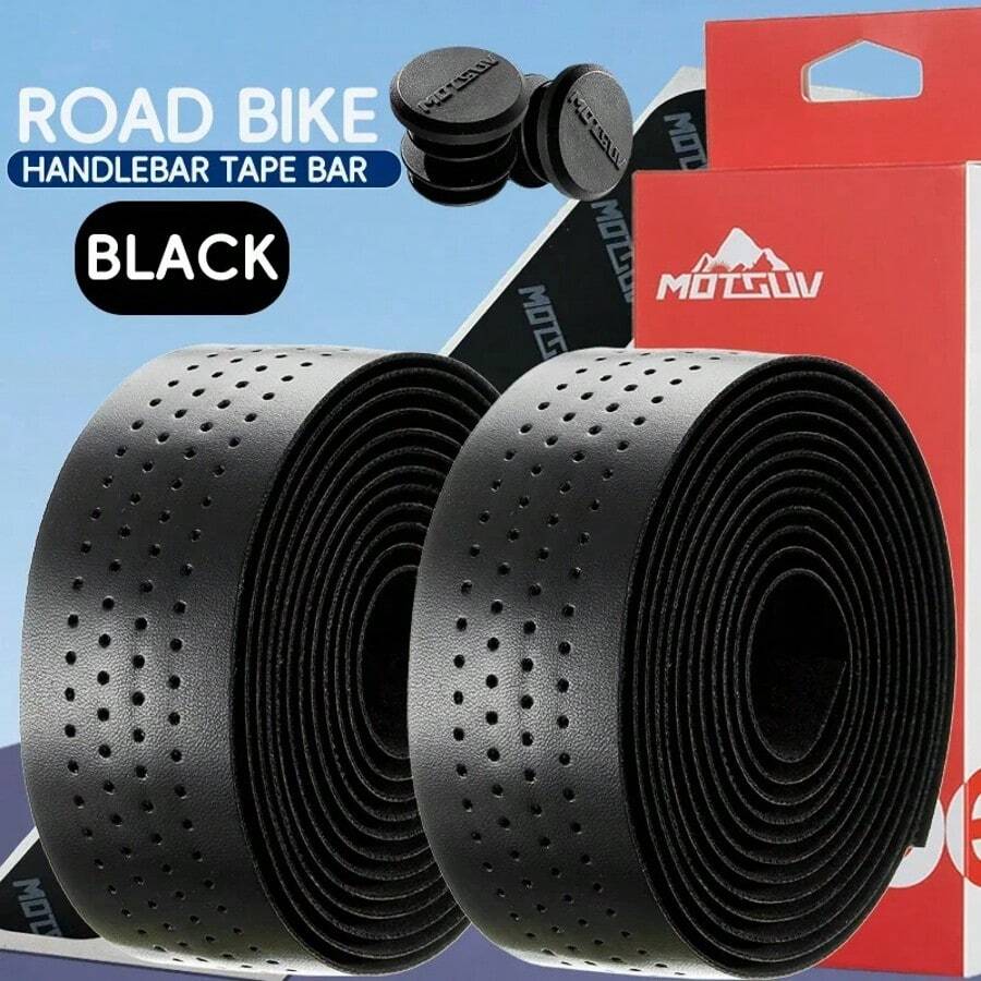 2pcs Road Bike Handlebar Tape, Anti-Slip Perforated Handlebar Wrap, Cycling Accessories - Multicolor - View 1