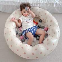 1pc Inflatable Baby Pool Padded Round Petals Swimming Pool Little Pump Pool Kiddie Paddling Pool Outdoor Water Games Play Center