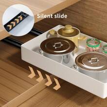 Pull Out Kitchen Cupboard Organiser Scalable Cupboard Storage Organiser - White - View 5