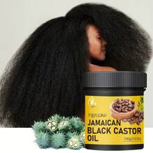 100g 牙买加蓖麻油护发，纯天然冷榨，保湿滋养头皮和发根，抚平和修复干燥、发梢分叉，防止干燥、断裂、打结和脱发，使头发更浓密、更强韧、更健康，适合所有发质，包括卷发，男女皆宜