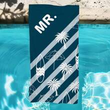 1 件椰子树印花超细纤维沙滩巾，多种尺寸沙滩毯/围巾，轻便，适合游泳、露营、运动、海滩或健身房夏季、度假 - 彩色 - 查看 8