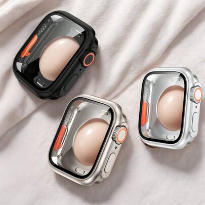钢化玻璃屏幕保护膜适用于 Apple Watch 系列 10/9/8/7/6/5/4/SE 42 毫米 40 毫米 41 毫米 44 毫米 45 毫米 46 毫米，9H 硬度防刮全覆盖，无气泡安装外壳适用于 Apple Watch