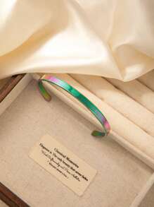 女士开放式时尚简约珠宝，2025 年热销不锈钢无标记手链，适合男士和女士，聚会和礼物 - 開口手鐲 - 查看 15