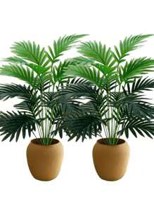 Set di 2 piante tropicali artificiali - Dieffenbachia e Palma Areca per decorazione di casa, ufficio, giardino - Perfetto per matrimoni, anniversari e festività - Uso interno/esterno, vasi non inclusi, decorazione per stanza, casa, cucina, matrimonio