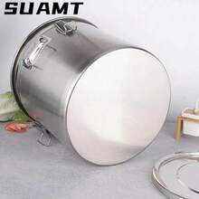 6L Stainless Steel Food Containers Grain Cereal Airtight Canister Bucket With Locking Clamp - 6L - Xem 6
