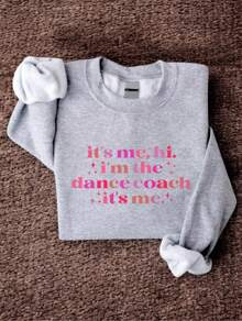 It's Me, Hi, I'm The Dance Teacher Sweatshirt, Funny Dance Instructor Sweatshirt, Studio Dancer Sweatshirt, Dance Teacher Appreciation Gift, Ballet Dance Trainer Sweatshirt FZ-701  SW - Grey - View 1