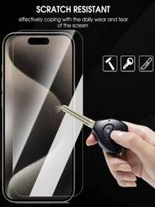 4 en 1 Compatible con 11/12/13/14/15/16 Plus/Pro/Pro Max Protector de pantalla de vidrio templado + Protector de lente de cámara - Cobertura completa, anti-arañazos, accesorio para teléfono