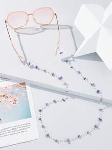 1 pieza Cordón para gafas de piedra multicolor, adecuado para uso diario - Azul C - Ver 3