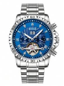 RUIGE RUIGE Business Men's Fully Automatic Mechanical Watch, Night Light, Calendar Sports Fashion Men's Watch, Ideal Gift For Family And Friends
