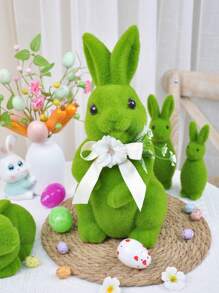 1PC Easter Rabbit Green Artificial Moss Rabbit Spring Plush Rabbit Easter Decoration Outdoor Garden Living Room Fireplace Home Decoration