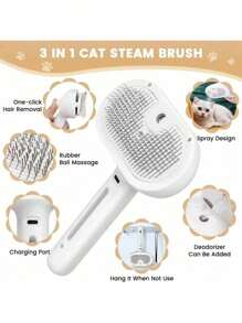 3 In 1 Steam Brush Spray Hair Combing USB For Pets Dogs Cats And Rabbits
