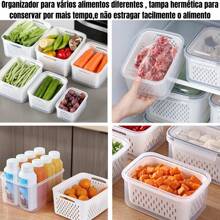 Airtight Refrigerator Storage Jars With Drain And Lid - 4 Piece Set - Kit con 3 macetas - Ver 7