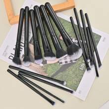 15pcs Makeup Brush Set With Eyeshadow, Concealer, Blush Brushes, Complete Kit With Storage Bag & Sponge